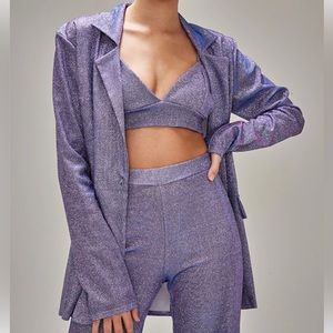 NWT Lilac Glitter Oversized Blazer